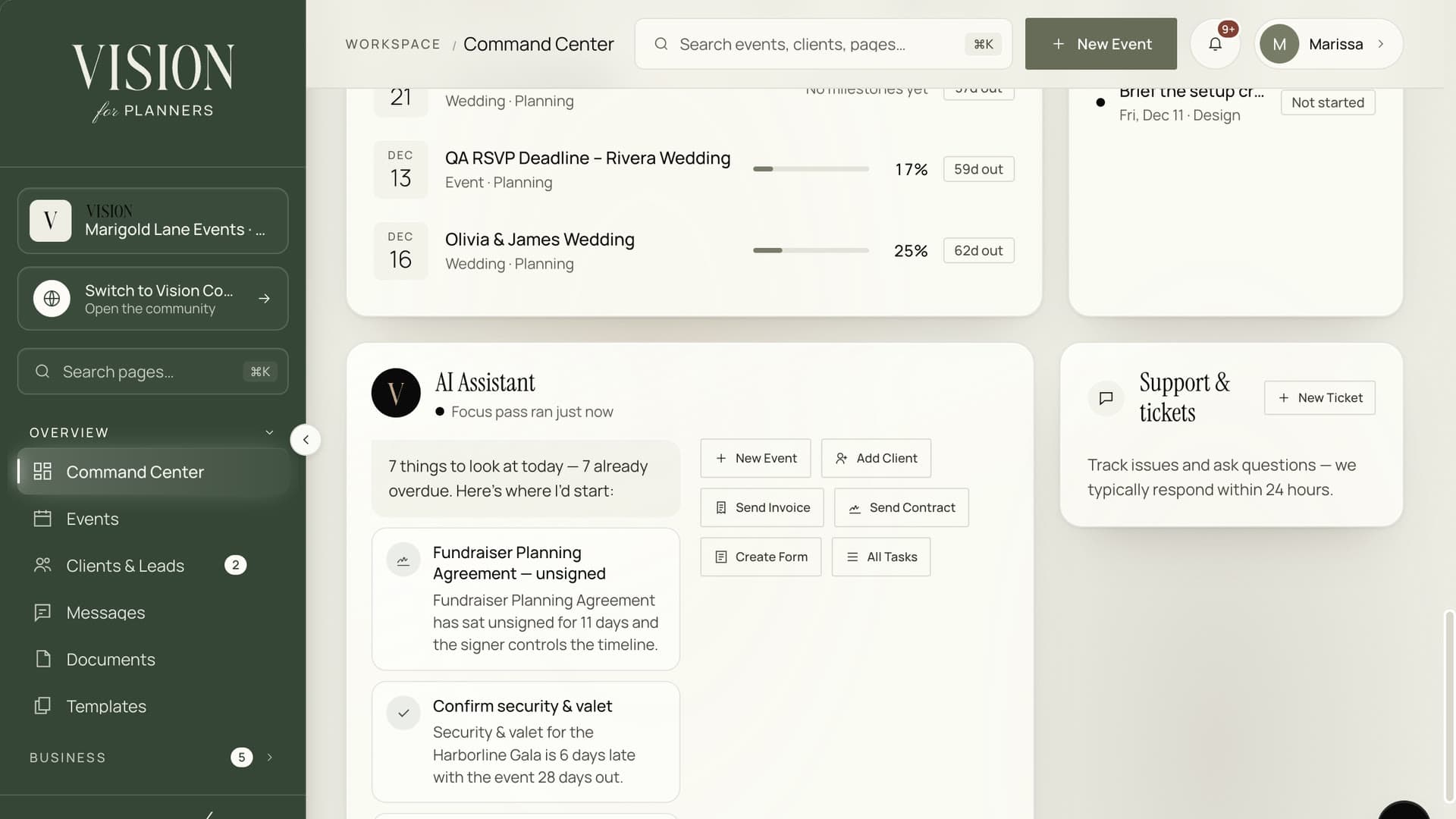 The Vision AI assistant and daily focus list