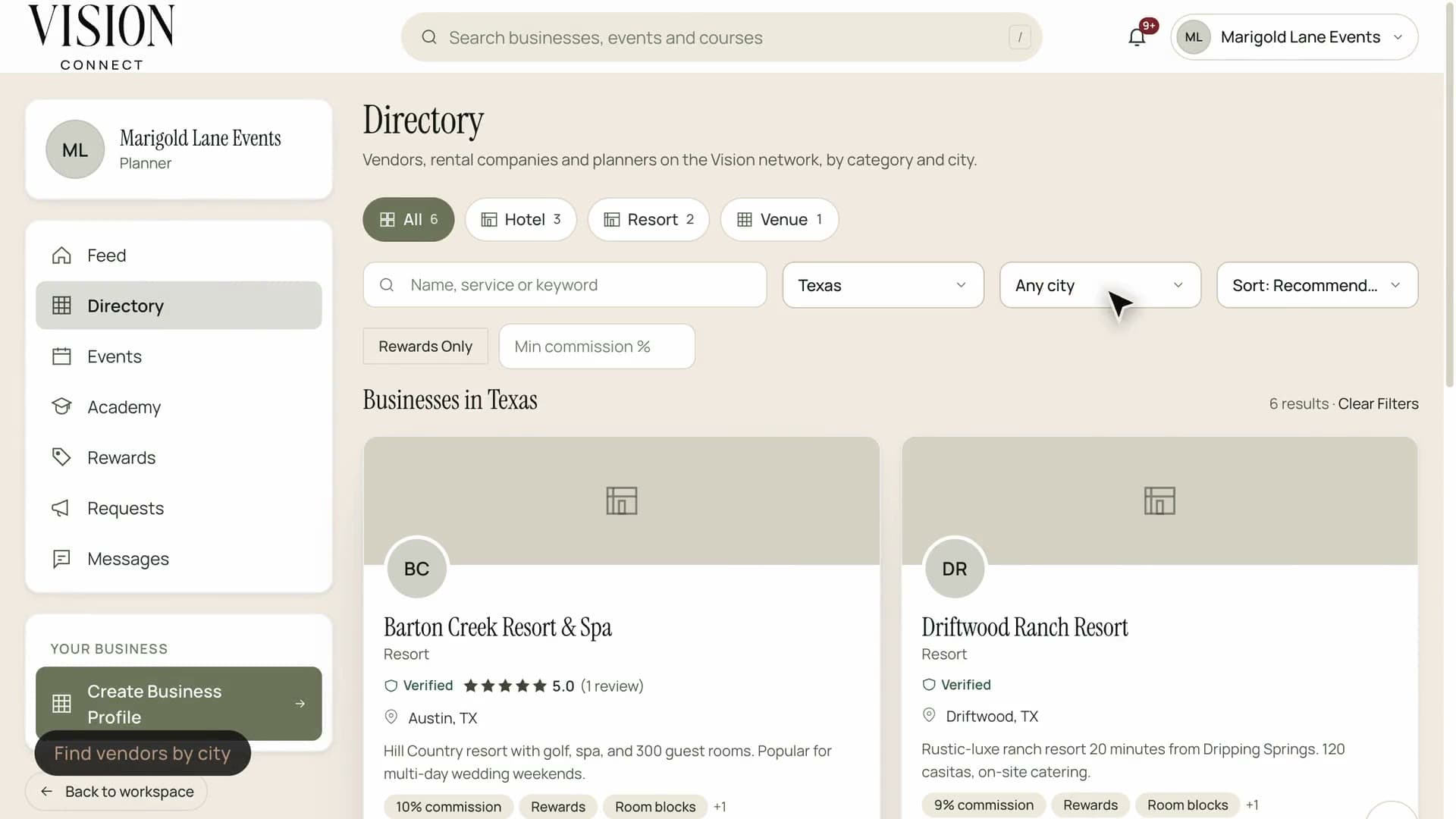 The Vision vendor directory
